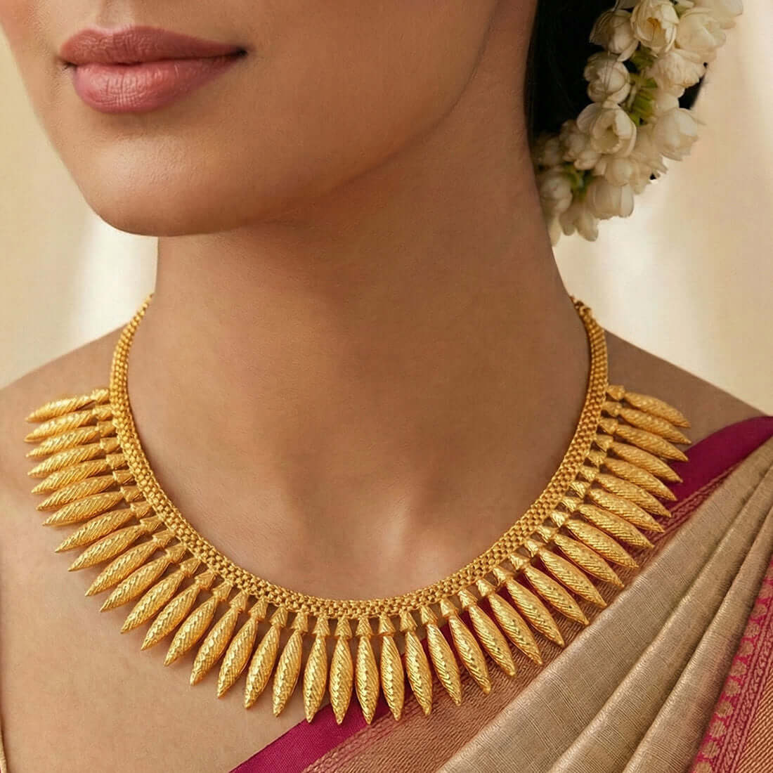 Gold-Plated_Jasmine_Buds_Pichimottu-Necklace