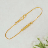 Gold-Plated Textured Beads Box Chain Bracelet For Women