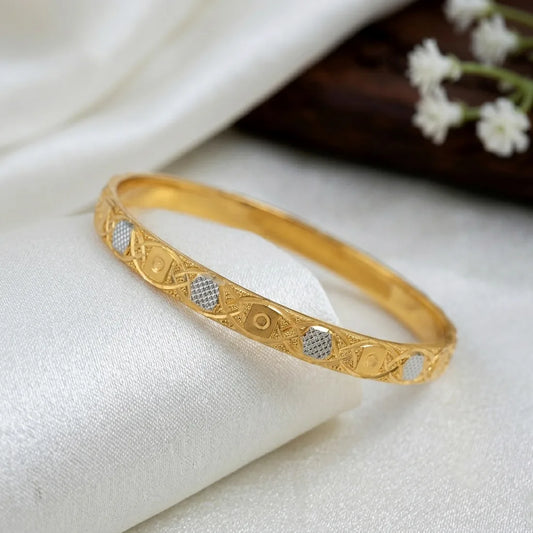 Gold-Plated Stylish Dual-Tone Bangle