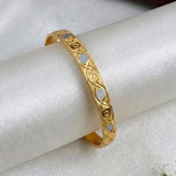 Gold-Plated Stylish Dual-Tone Bangle