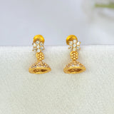 Gold-Plated CZ Stone Kids Jhumka Earrings