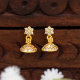 Gold-Plated CZ Stone Kids Jhumka Earrings