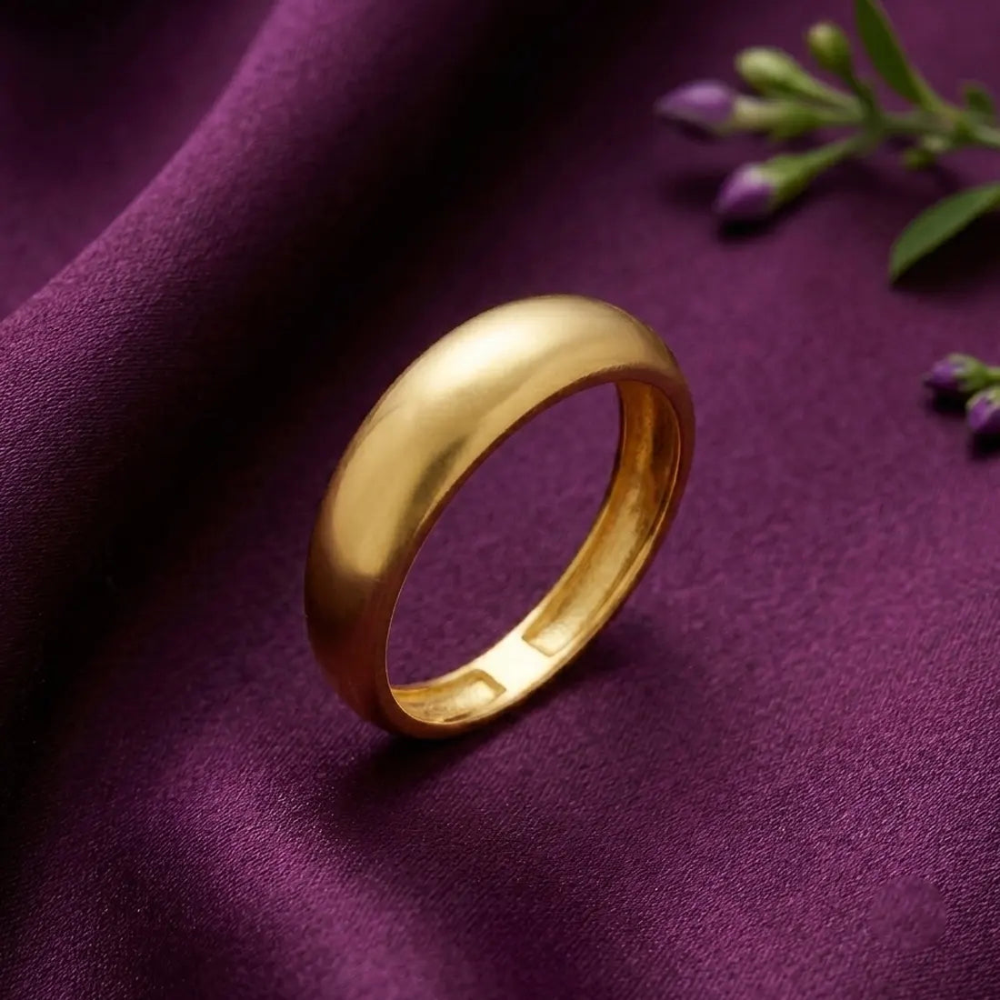 Unisex Gold Plated Traditional Plain Finger Ring
