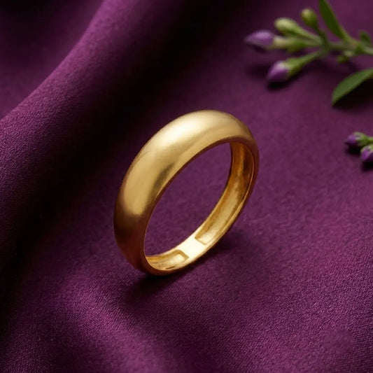 Unisex Gold Plated Traditional Plain Finger Ring
