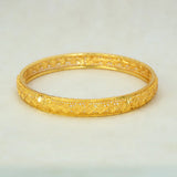 Gold Plated Mesh Diamond Design Net Bangle featuring intricate diamond-cut detailing and a delicate mesh pattern.