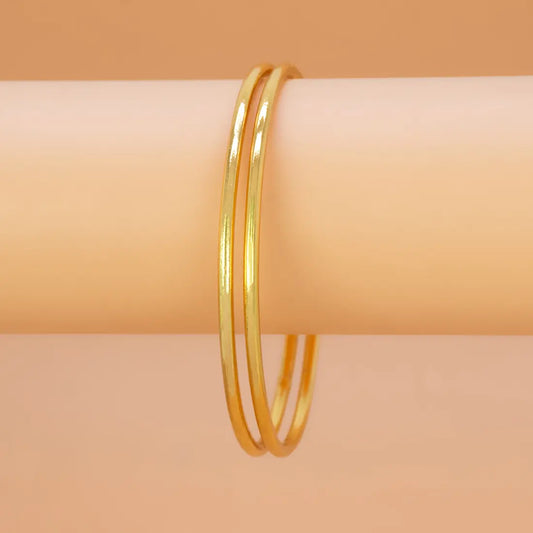 Gold Plated Simple Thin Daily Wear Plain Bangles