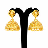 Gold Plated Big Floral Design Umbrella Jhumka Earrings