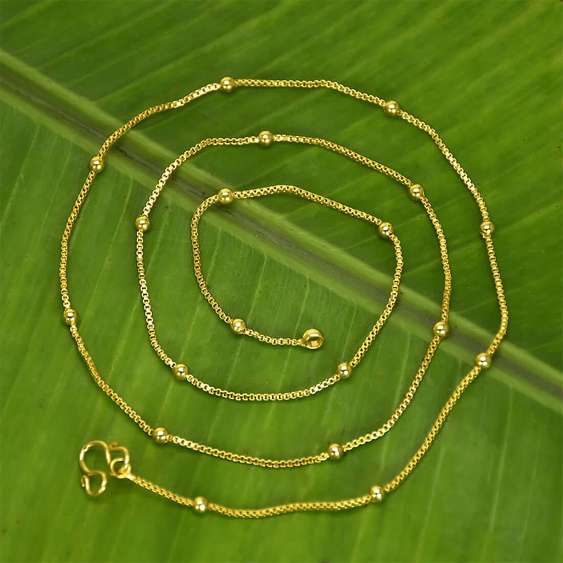 Gold-plated-designer-beaded-kilukkam-chain-for-women