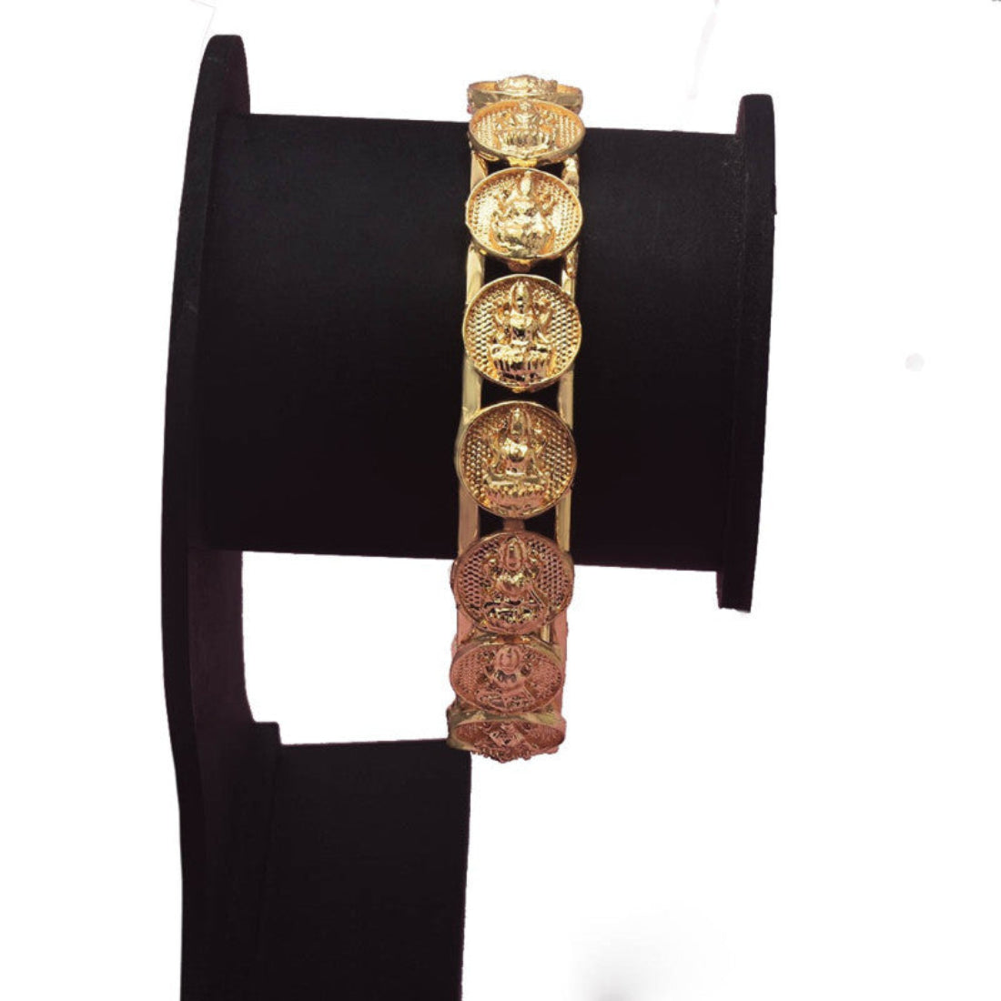 Gold Plated Matte Lakshmi Bangles1