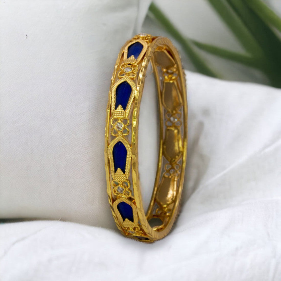 Gold Plated Thin Nagapadam Bangles