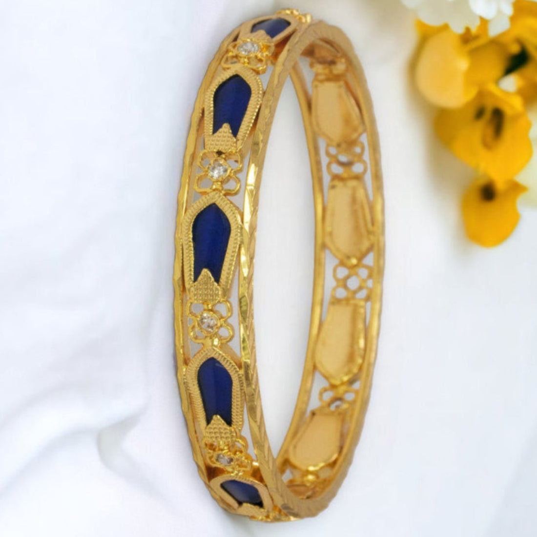 Gold Plated Thin Nagapadam Bangles