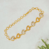 Gold Plated CZ Stone Heart Bracelet