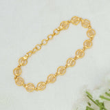 Gold Plated Circular Leaves Bracelet