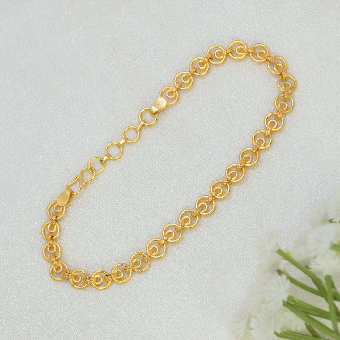 Gold Plated Circular Loop Bracelet For Women