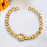 Gold Plated Ladies Floral Heart Love Bracelet