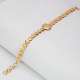 Gold Plated Ladies Floral Heart Love Bracelet