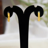 Gold plated textured hoop earrings with intricate beaded detailing for women and girls