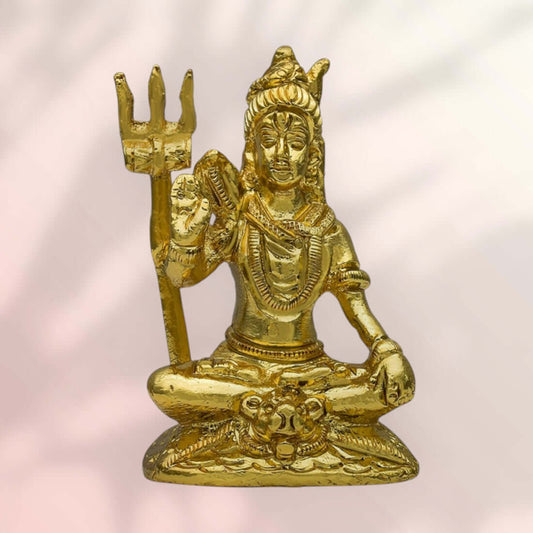 सोने की परत चढ़ी छोटी भगवान शिव की मूर्ति