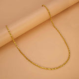 Stylish Gold Plated Cutting Bhanu Priya Chain displayed on a smooth background, featuring polished links.