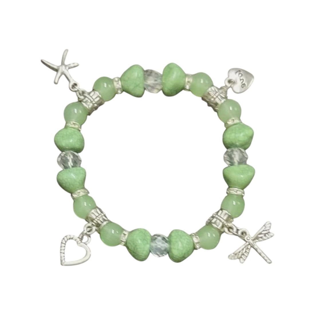 Green-Crystal-Beaded-Silver-Charms-Bracelet