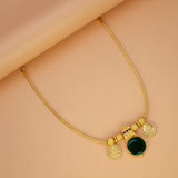 सोना मढ़वाया लक्ष्मी कासु रूबी सीजेड पलक्का पेंडेंट हार