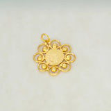 Floral Gold-Plated Coin Head Pendant
