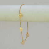 Delicate Golden Hanging Filigree Hearts Bracelet