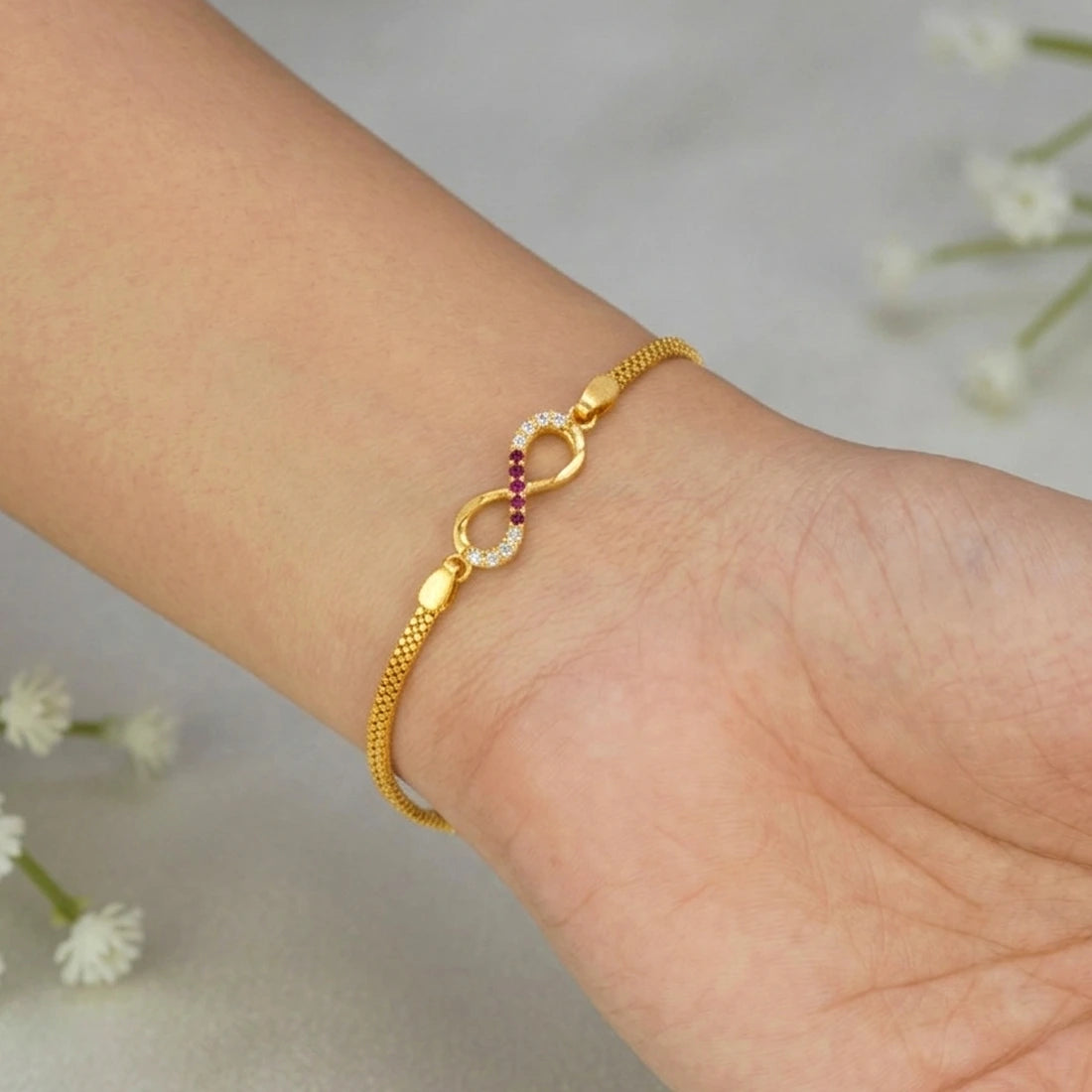 Gold Plated Infinity CZ Stone Bracelet