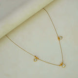 Triple Square-cut CZ Pendants Invisible Chain Necklace - White