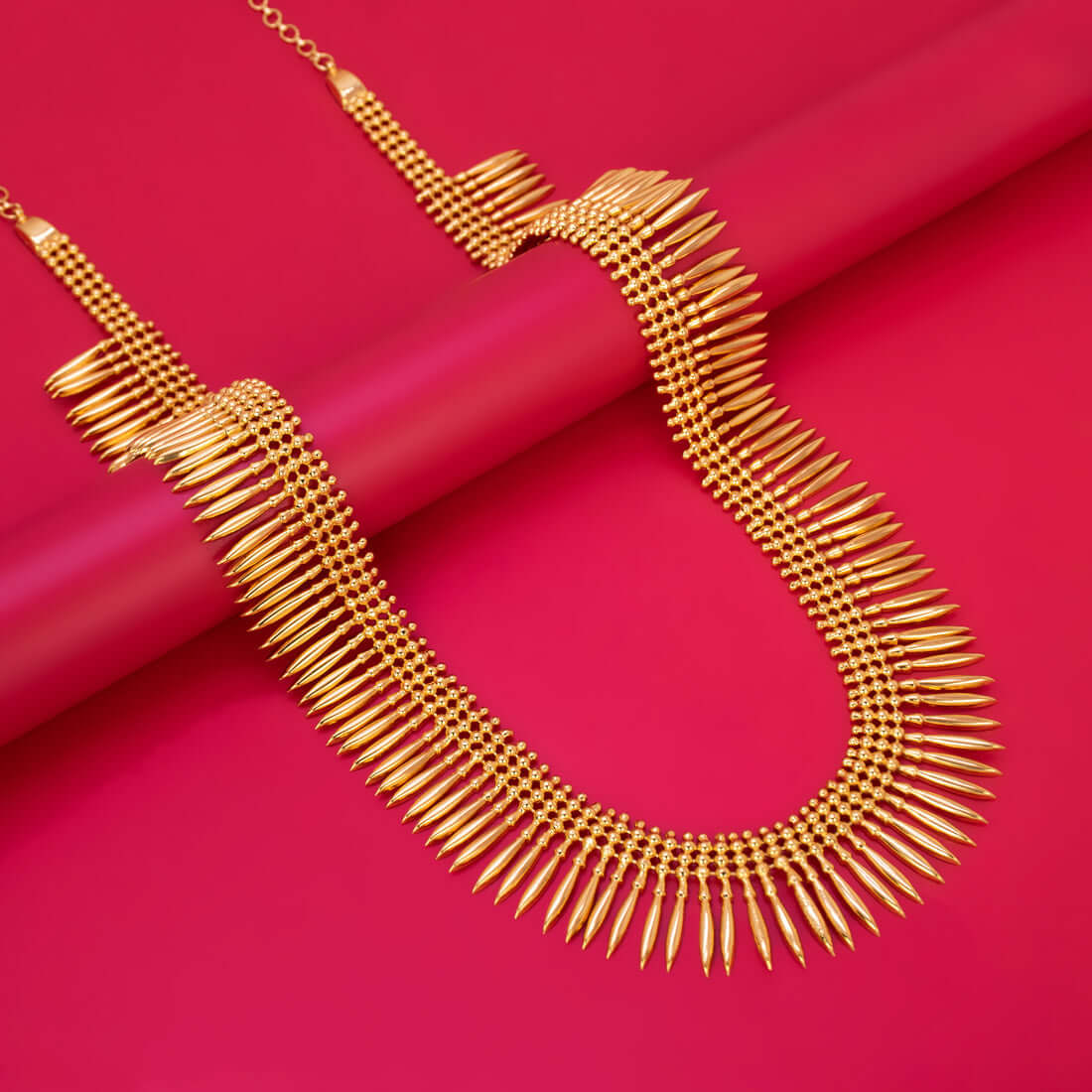 Gold Plated Pichimottu Jasmine Long Necklace