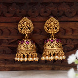 Kemp Stone Antique Lakshmi Jhumka Earrings