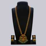 Antique Lakshmi Long Chain Set Bridal & Festive Wear - Green