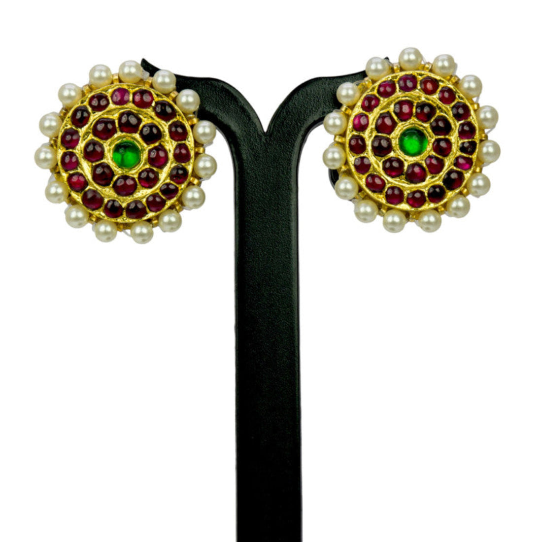 Kemp_and_green_stone_white_pearl_temple_earring