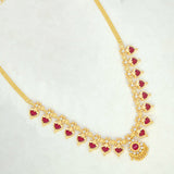 Gold-Plated-Traditional-Indian-Red-Palakka-Necklace-8 Stones