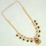 Gold-Plated-Traditional-Indian-Green-Palakka-Necklace-5 Stones