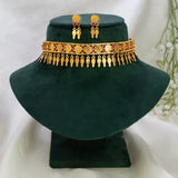 Matte Lakshmi Kasu Elakkathali Choker Necklace Set