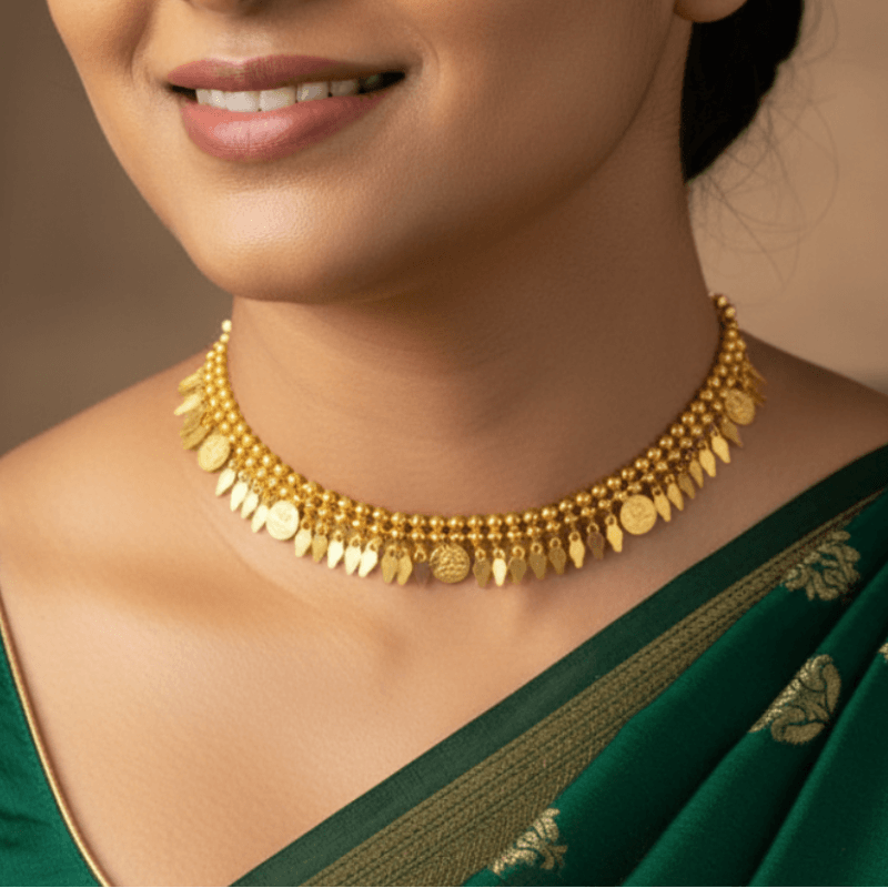 Gold Plated Lakshmi Kasu Elakkathali Necklace
