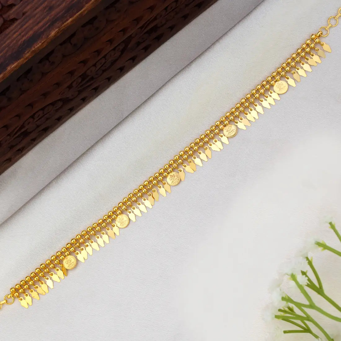 Gold Plated Lakshmi Coin Elakkathali Choker Necklace