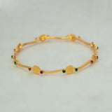 Sleek Lakshmi Kasu Ruby Emerald Stone Bangle