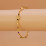 Sleek Lakshmi Kasu Ruby Emerald Stone Bangle