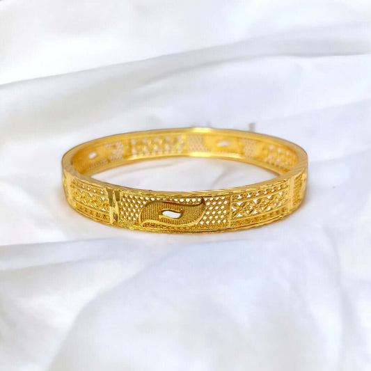 Stylish Gold Plated Designer Mesh Bangle with intricate design, perfect for daily wear and festive occasions.