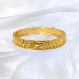 Stylish Gold Plated Designer Mesh Bangle with intricate design, perfect for daily wear and festive occasions.