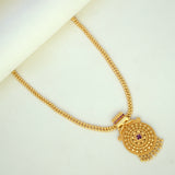 Matte Finish Ball Chain Ruby Pendant Necklace