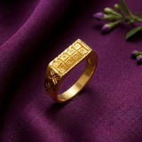 Men's Gold Plated Rectangle Signet Finger Ring