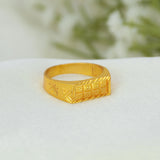 Men's Gold Plated Rectangle Signet Finger Ring