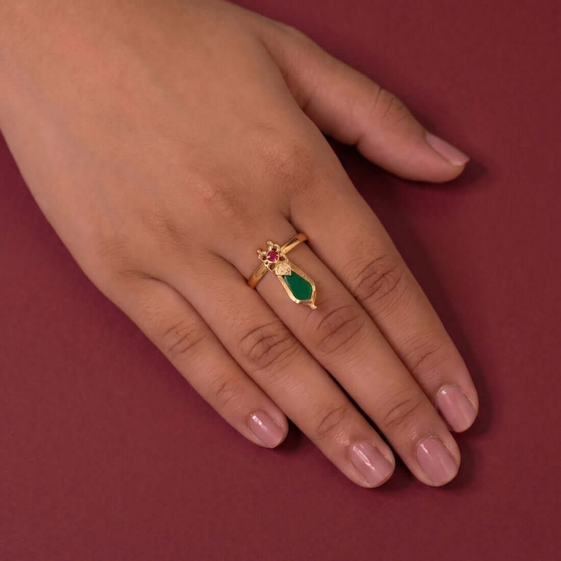 Traditional Gold plated Nagapadam Finger Ring