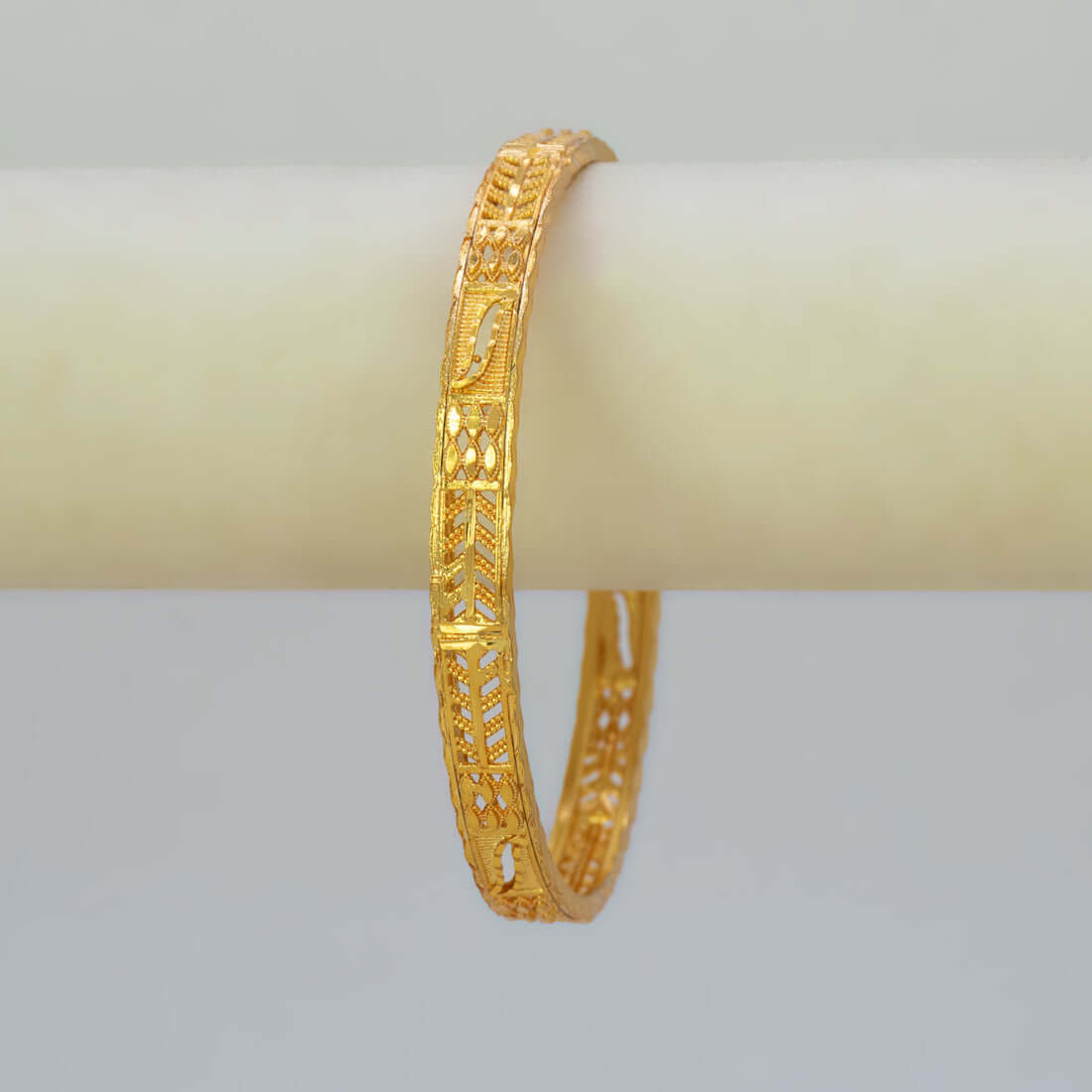 Gold-Plated Lattice Filigree Net Bangle