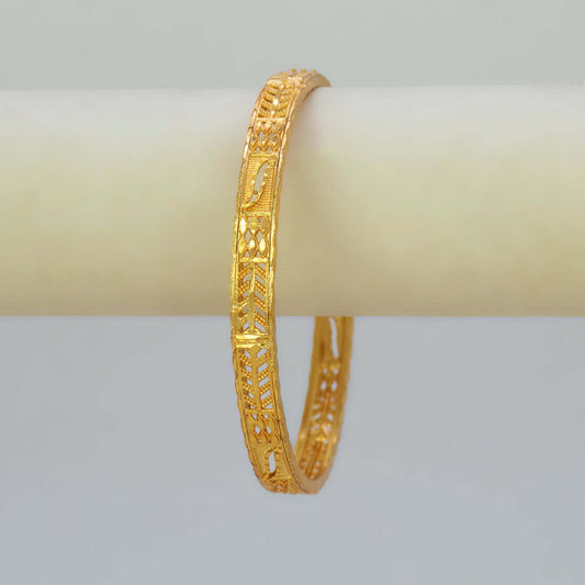 Gold-Plated Lattice Filigree Net Bangle