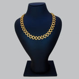 Gold Plated Oval CZ Stone Necklace displayed on a black velvet bust, featuring sparkling cubic zirconia stones.