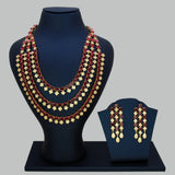Breathtaking Gold-Plated Ruby CZ Stone Layered Necklace Set